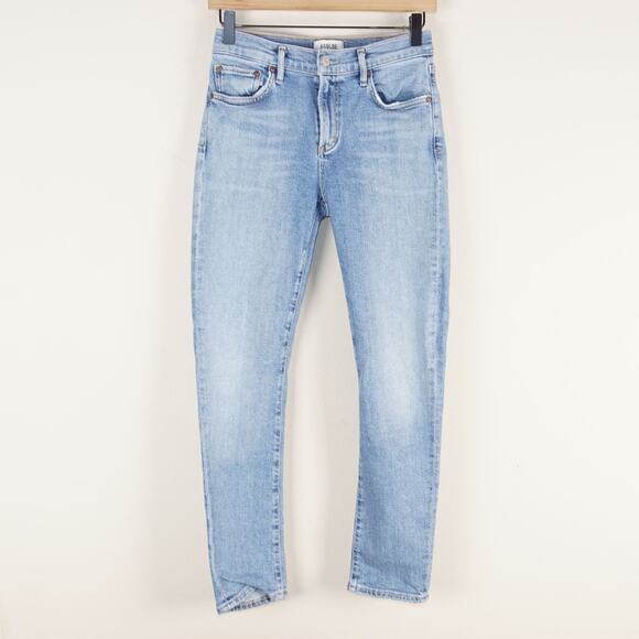 AGOLDE Toni Mid Rise Blue Precipice Straight Ankle Jeans Womens Sz 25 - Picture 1 of 14